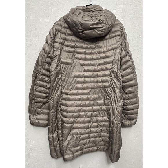 HEATKEEP Packable Down Puffer Jacket Womens XXL 2XL Taupe Tan Full Zip Coat - Picture 2 of 12